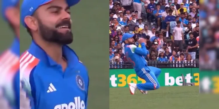 “Virat Kohli Sets New Fielding Record with 77th Catch Against Australia”